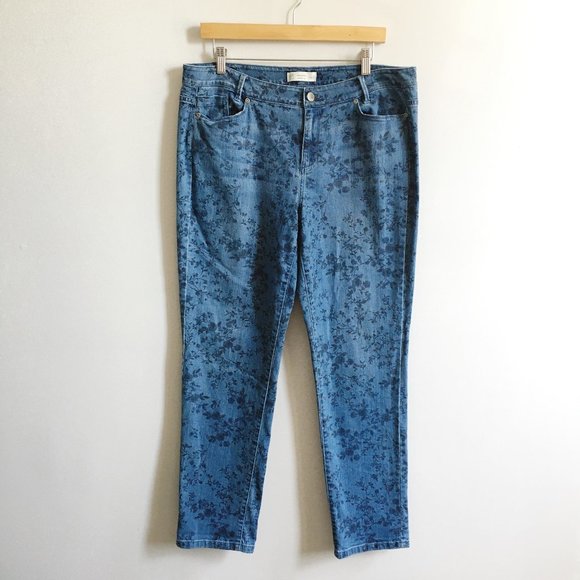 J. Jill Denim - J. Jill Floral Print Weekender Straight Leg Jean